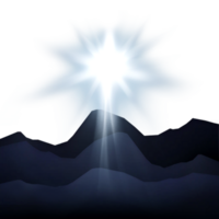 montanha com luz efeito png