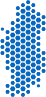 hexágono forma Catar mapa. png