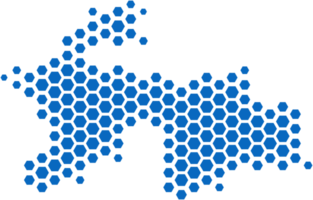 hexagon shape tajikistan map. png