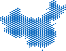 hexagon shape china map. png