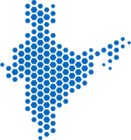 Hexagon gestalten Indien Karte. png