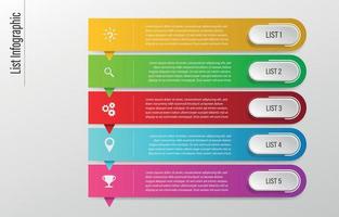 List Infographic Background vector