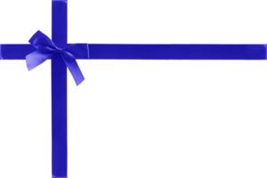 Blue gift bow and ribbon on a transparent background png