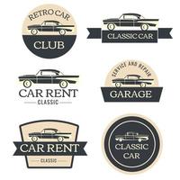 Vintage car label, badge, logo concept. vector