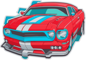 Red Muscle Car Logo Mascot Design png
