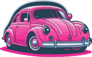 rosa retro årgång bil logotyp maskot png