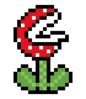 Piranha Plant for Mario Bros. flower piranha Pixel art vector