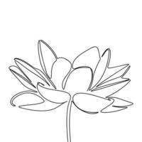 uno línea continuo flor. mano dibujado vector de agua lirio ninfea aislado en blanco antecedentes. línea Arte vector ilustración. contorno