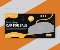 luxury car rental promotion web banner template vector