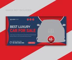 Modern car rental promotion social media timeline coveor or web banner template vector