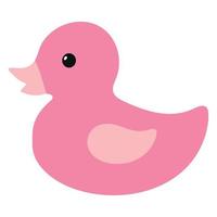 Pink rubber ducky. Flat vector illustration