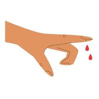 Finger Blood. Bleeding. Vector Stock Illustration Isolated On White Background