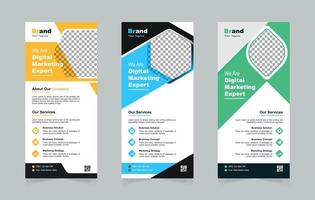 Modern business dl flyer or rack card design template vector