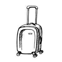Suitcase on wheels. Vector