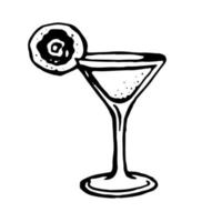 Iced cocktail. Vector clipart