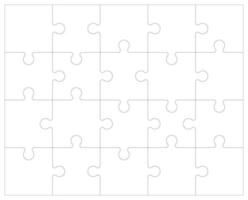 Jigsaw puzzle grid template vector