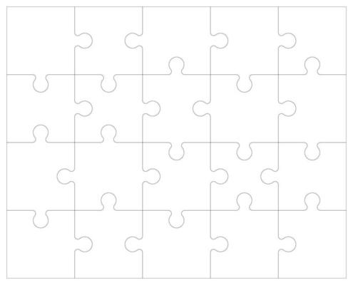 Jigsaw puzzle grid template
