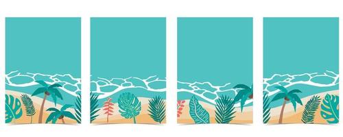 Beach background with sea and sky in the daytime with pastel color vector