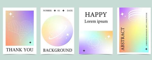 gradient background with y2k and groovy style vector