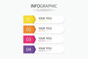 Flat infographic element template colorful elements with 4 colors isolated on white background. vector