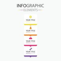 Modern infographics design options banner. Square bullet info element down style with 4 colors. vector