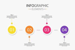 Four modern text box infographics elements circle shape for use in business, present team work etc. Infographics elements with 4 colors. vector