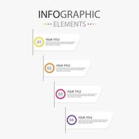 cuatro moderno texto caja infografia elementos diagrama de flujo diseño para utilizar en negocio. infografia elementos con 4 4 colores. vector