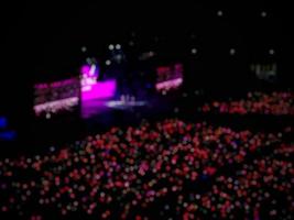 Defocused blurred photo of the atmosphere of blackpink's concert in Jakarta, Born in Pink.