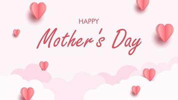 happy mother day, valentine day, women day vector design background with cloud and love shape vector EPS10