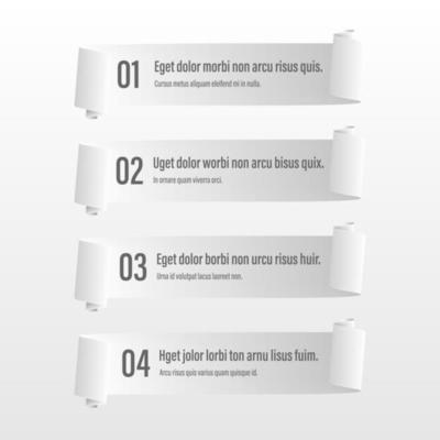 Infographics banners. A vivid illustration of the layout of the labels banner. Colored labels with a set of steps and parameters. A template for the design. All elements are isolated.EPS 10.