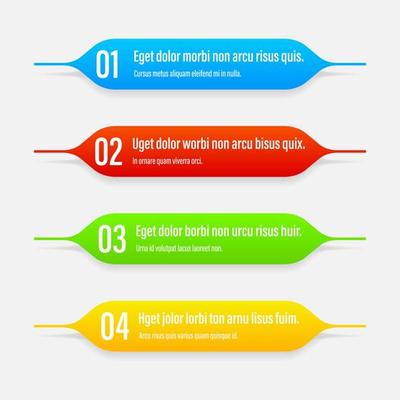 Infographics banners. A vivid illustration of the layout of the labels banner. Colored labels with a set of steps and parameters. A template for the design. All elements are isolated.EPS 10.