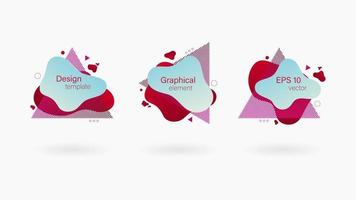 Gradient abstract banners with flowing liquid shapes.Template for the design of a logo, flyer or presentation.Set of abstract modern graphic elements.All elements are isolated. vector EPS-10