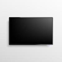 Realistic white TV screen. Blank led monitor. 3D computer. The layout for the design. Plasma panel template. LCD display. All elements are isolated.EPS 10. vector