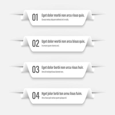 Infographics banners. A vivid illustration of the layout of the labels banner. Colored labels with a set of steps and parameters. A template for the design. All elements are isolated.EPS 10.