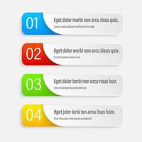 Infographics banners. A vivid illustration of the layout of the labels banner. Colored labels with a set of steps and parameters. A template for the design. All elements are isolated.EPS 10. vector