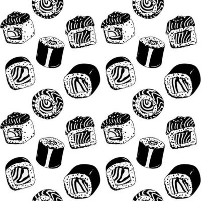 Sushi Background pattern. Vector illustration.