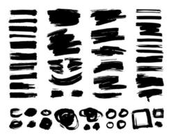 Marker brush strokes, a set of design elements, shapes for text and decoration vector