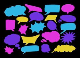 Set of hand spray graffiti speech bubbles frame. design elements background vector