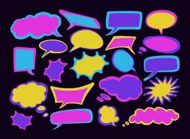 Set of hand spray graffiti speech bubbles frame. design elements background vector