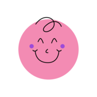 cute smile face character png
