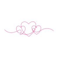 three pink hearts line element png