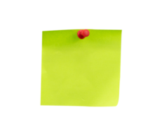 blank green paper note with push pin png