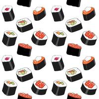Sushi Background pattern. Vector illustration.
