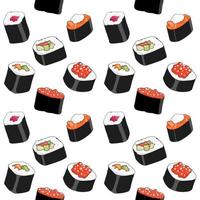 Sushi Background pattern. Vector illustration.