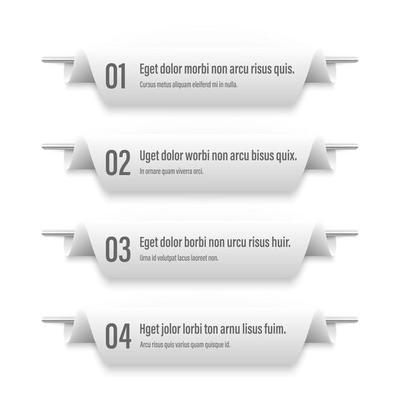 Infographics banners. A vivid illustration of the layout of the labels banner. Colored labels with a set of steps and parameters. A template for the design. All elements are isolated.EPS 10.