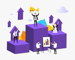 Business concept. vector illustrations, people links of one mechanism, business mechanism, abstract background with gears, people are engaged in business promotion, new ideas and strateg. EPS-10.