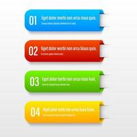 Infographics banners. A vivid illustration of the layout of the labels banner. Colored labels with a set of steps and parameters. A template for the design. All elements are isolated.EPS 10. vector