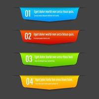 Infographics banners. A vivid illustration of the layout of the labels banner. Colored labels with a set of steps and parameters. A template for the design. All elements are isolated.EPS 10. vector