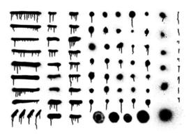 Graffiti spray dots and lines. splatter paint spray and smudge effect. shape set vector