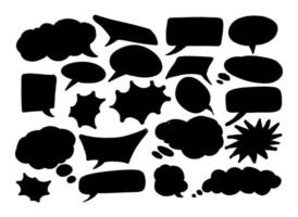 Set of hand spray graffiti speech bubbles frame. design elements background vector